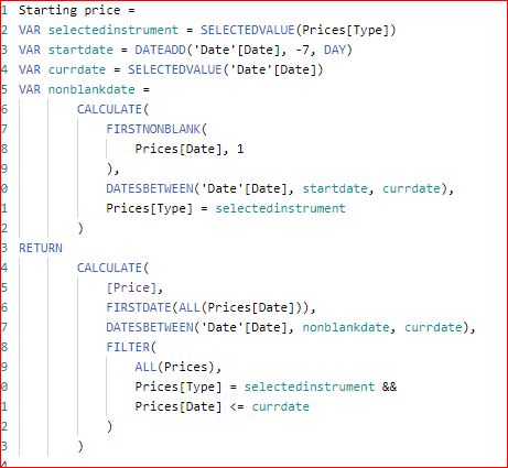 DAX measure to get first value dynamically with d... - Microsoft Fabric ...