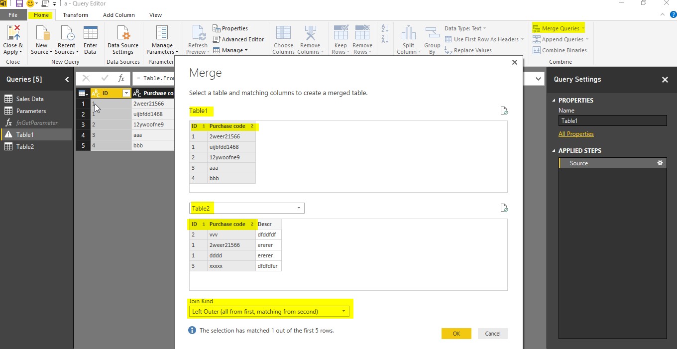 Solved: Compare two data sets, differ the duplicate values - Microsoft ...