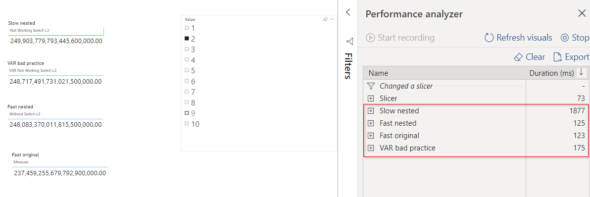 SWITCH performance problem - Microsoft Fabric Community