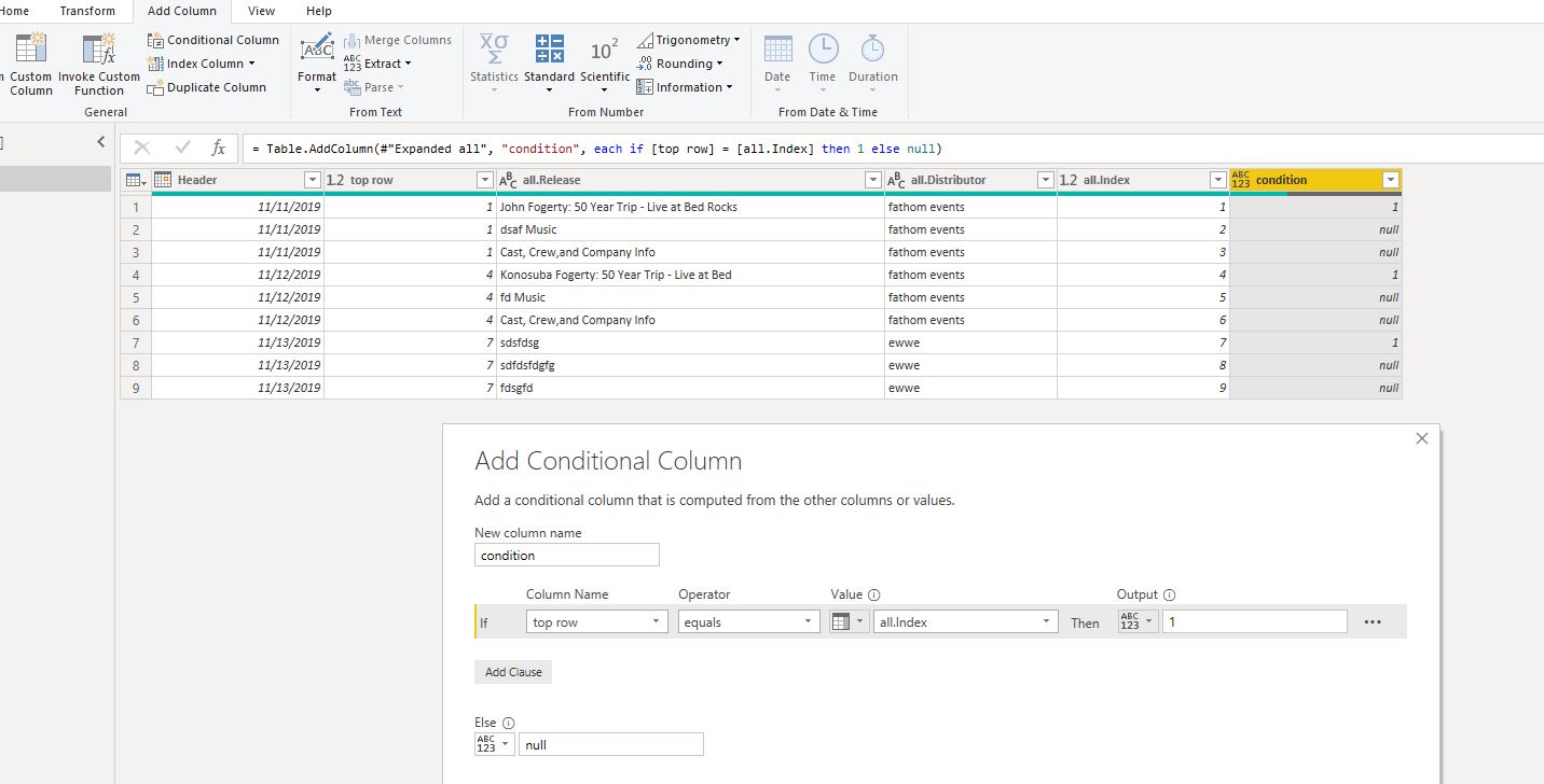Solved: Split Column by first row in data box - Microsoft Fabric Community