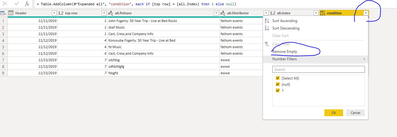 Solved: Split Column by first row in data box - Microsoft Fabric Community