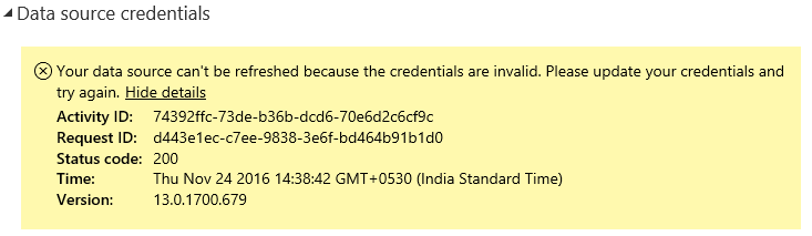Why am I getting a Scheduled Data Refresh error in... - Microsoft ...