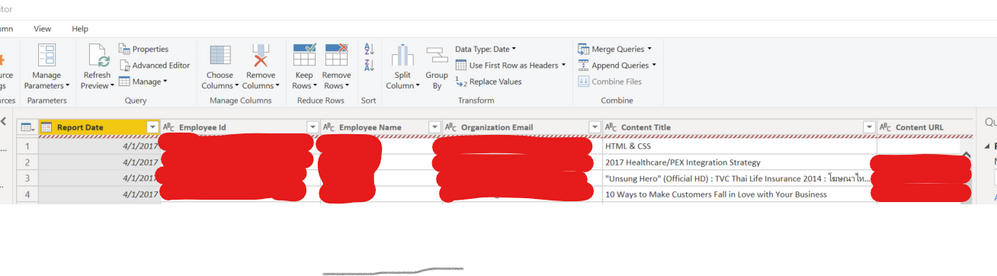 Solved: Power Query Editor Red/White striped bar - Microsoft