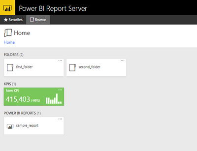 Please see this image If you wanna view my power bi report server home