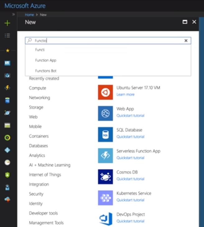 Function App Azure Portal