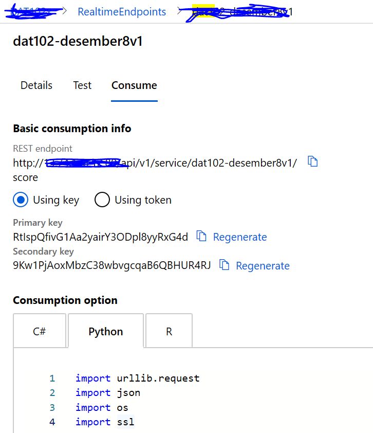Solved: Azure Machine Learning - Python Query Script with ...