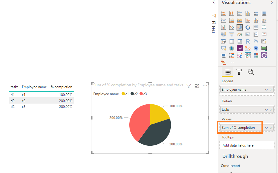 Solved: Re: Values without aggregation in pie chart - Microsoft Fabric ...