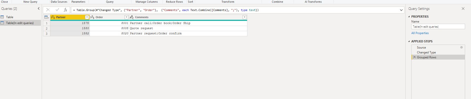 Solved: Combine multiple rows and merge to 1 column - Microsoft Fabric ...