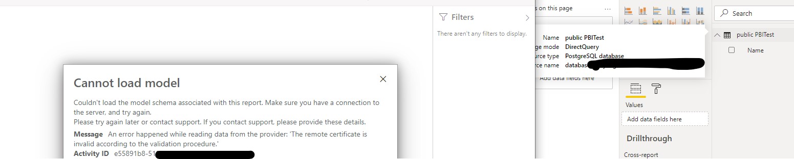 Failed to update data source credentials for postg... - Page 2 ...