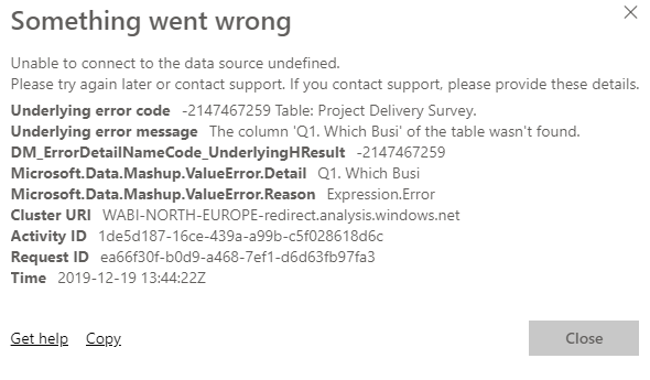 Gateway connection to Sharepoint Survey error - Microsoft Fabric Community