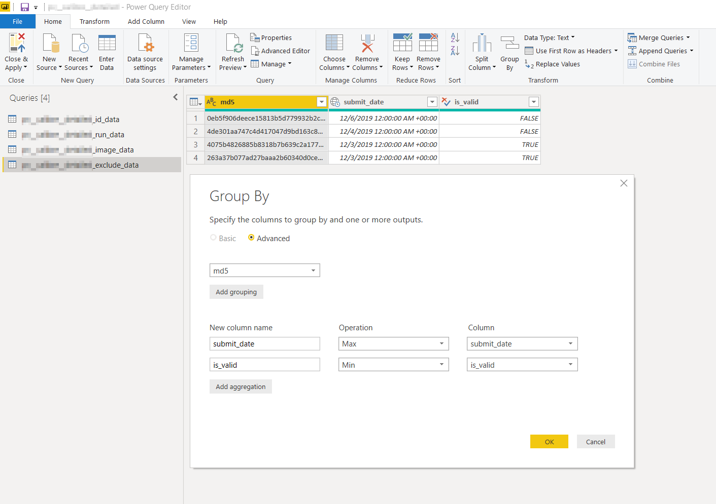 Filtering lines from data table based on values in... - Microsoft ...
