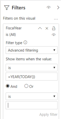 Using Dax or M in visual advanced filter - Microsoft Fabric Community