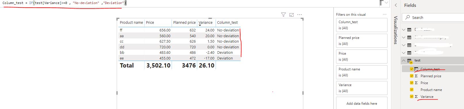 Power bi - i added a dax for a column but its not ... - Microsoft ...