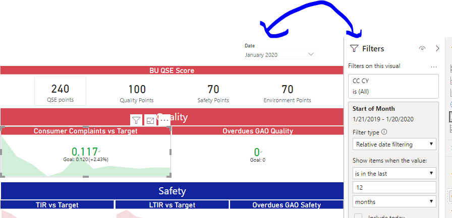 Sync relative date filtering with date slicer - Microsoft Fabric Community