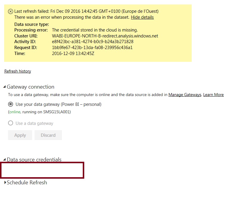 Solved: Personal gateway credentials issue - Microsoft Fabric Community