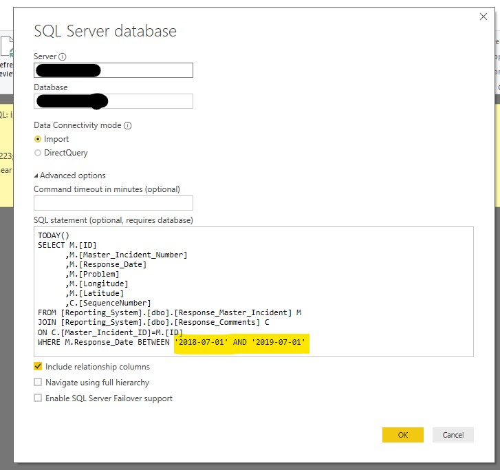 Solved: SQL Statement Variable Date Range - Microsoft Fabric Community