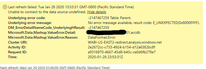 Refresh Error / Failure - Microsoft Fabric Community