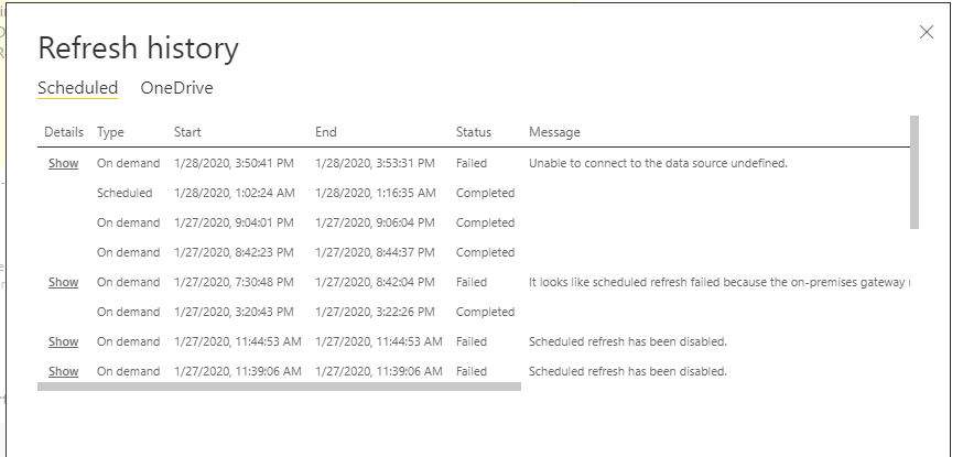 Refresh Error / Failure - Microsoft Fabric Community