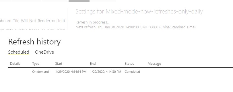 Solved: Mixed mode now refreshes only daily - Microsoft Fabric Community