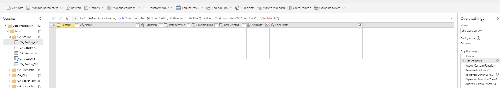 Power BI dataflow - connect to sharepoint folder - Microsoft Fabric ...