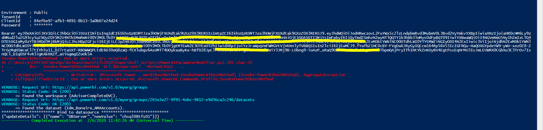 Re: Getting 403 exception with PowerBI POST API me... - Microsoft ...