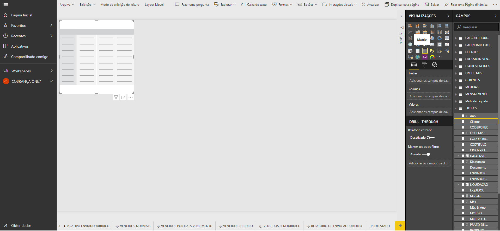 Matriz Table not showing information - Microsoft Fabric Community