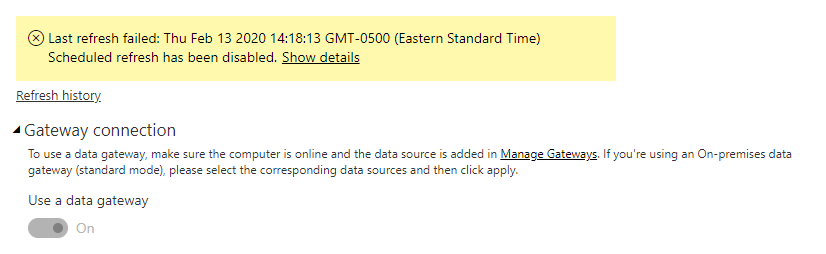 Solved: Can't turn Use a Data gateway off - Microsoft Fabric Community