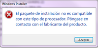 Error says: Instalation package is not compatible with current processor