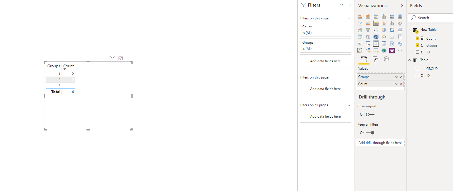 Solved: Table with distinct count as row - Microsoft Fabric Community