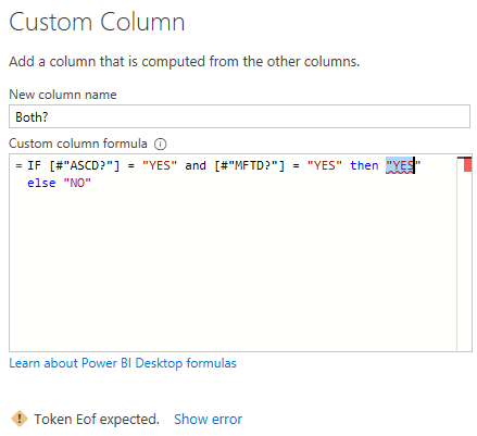 Solved: Custom Column error - Microsoft Fabric Community