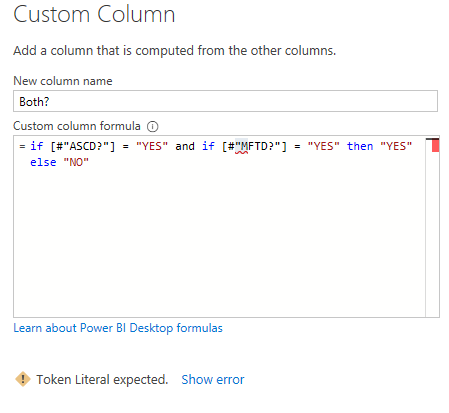 Solved: Custom Column error - Microsoft Fabric Community