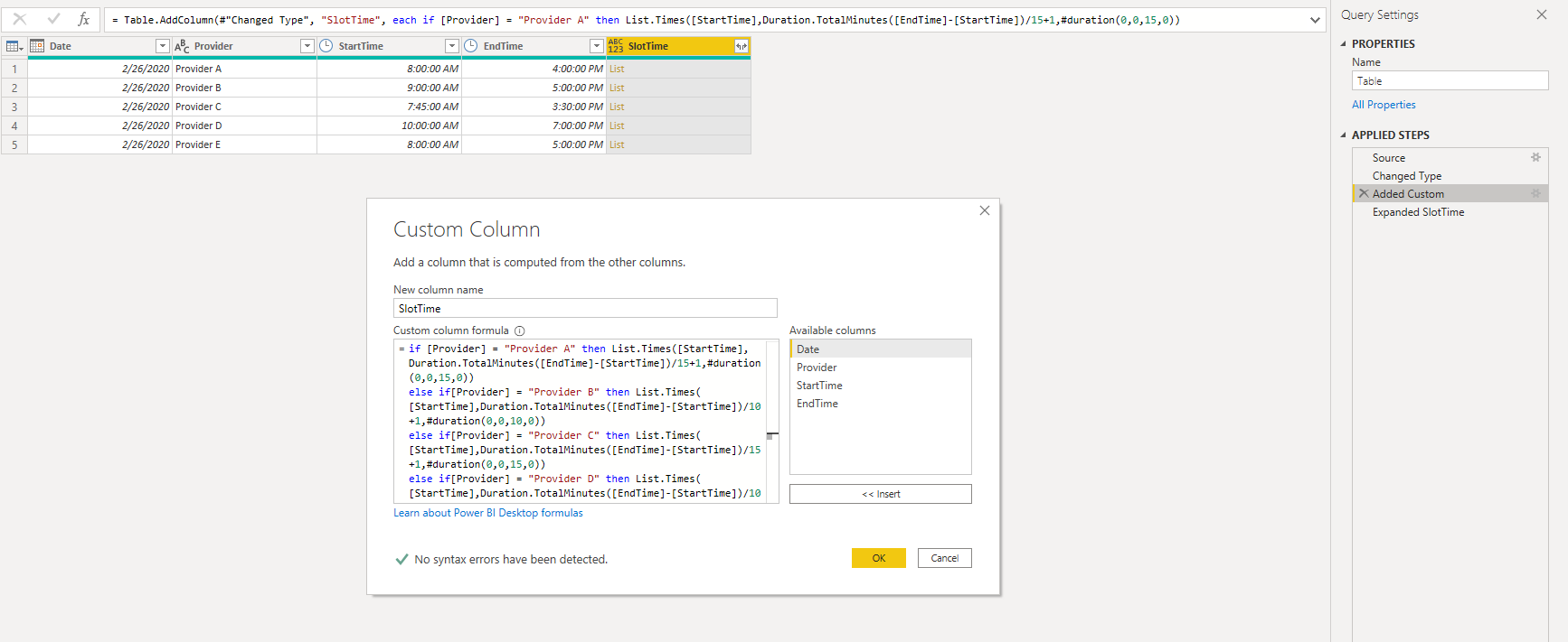 Solved: Automated time intervals between StartTime and End ...