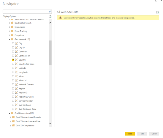Google Analytics Expression Error on PBI Desktop - Microsoft Fabric ...