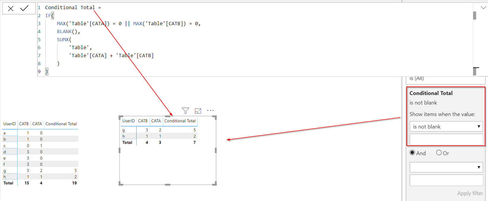 Solved: Filter/Hide Matrix row If Column Value Has One or ...