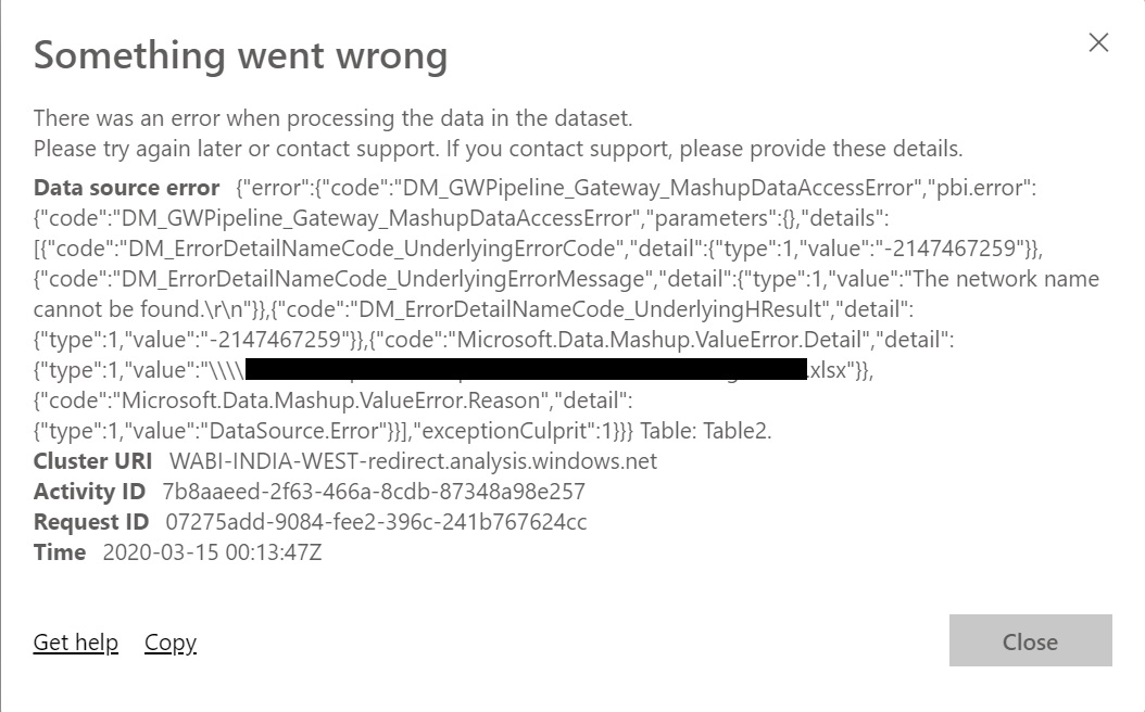Data Refresh Failure. An error occurred while proc... - Microsoft ...
