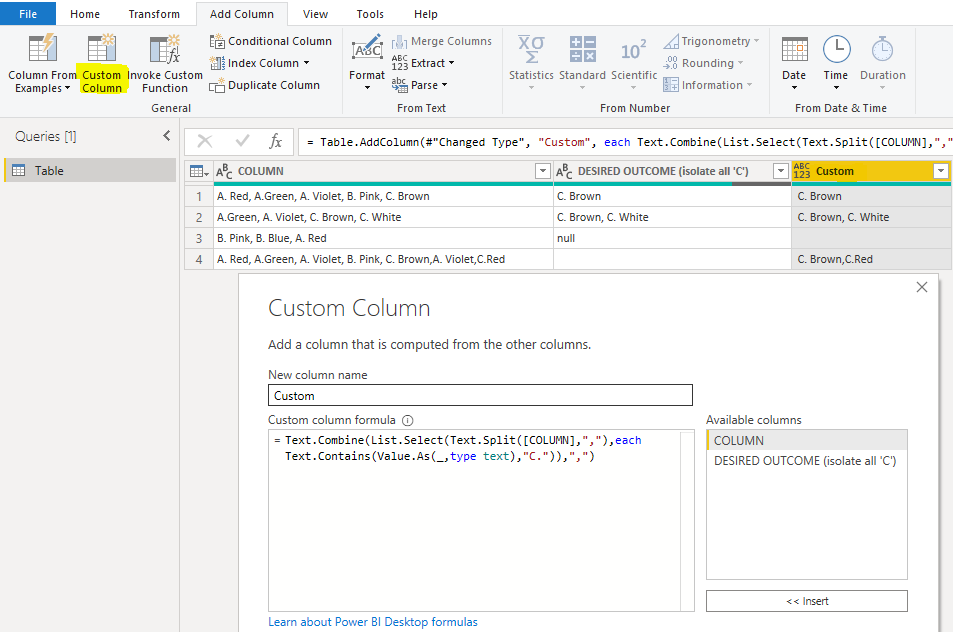 Conditional Column With Does NOT Include And OR Cr... - Microsoft ...