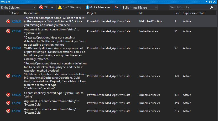 Sample application build errors - Microsoft Fabric Community