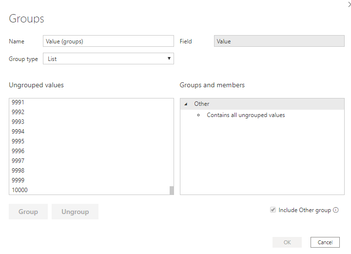 Ungrouped Values not Loading in "Groups" Modal - Microsoft Fabric Community