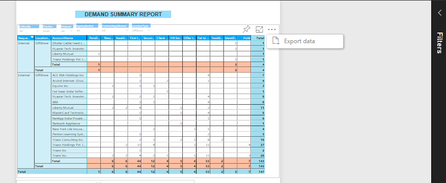 export data from service