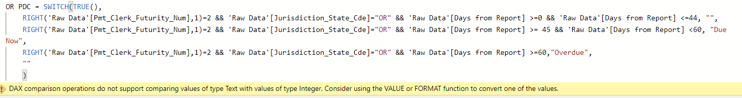 Solved: Error when using switch function - Microsoft Fabric Community