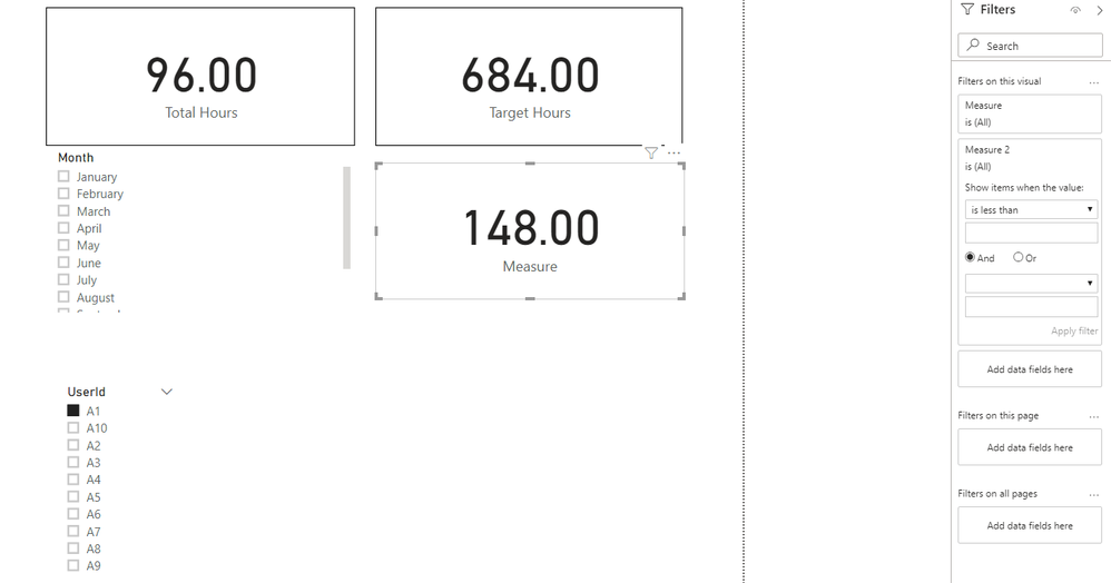 Cannot change the measure2 filter value.