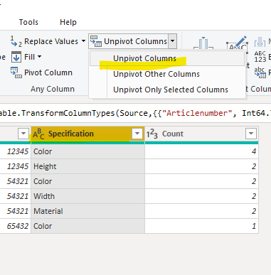 Solved: Transpose and group table - Microsoft Fabric Community