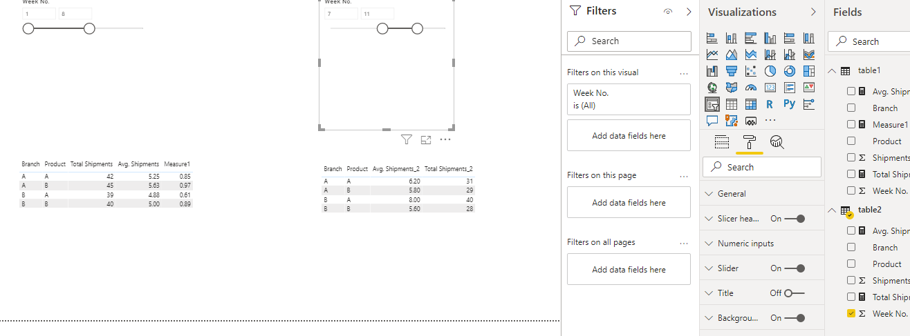 Dynamic Percentage Change with two tables - Microsoft Fabric Community