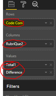Difference between 2 columns in matrix - Microsoft Fabric Community