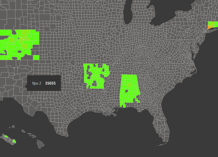 json county fill map, fips leading zeroes, text vs... - Microsoft ...