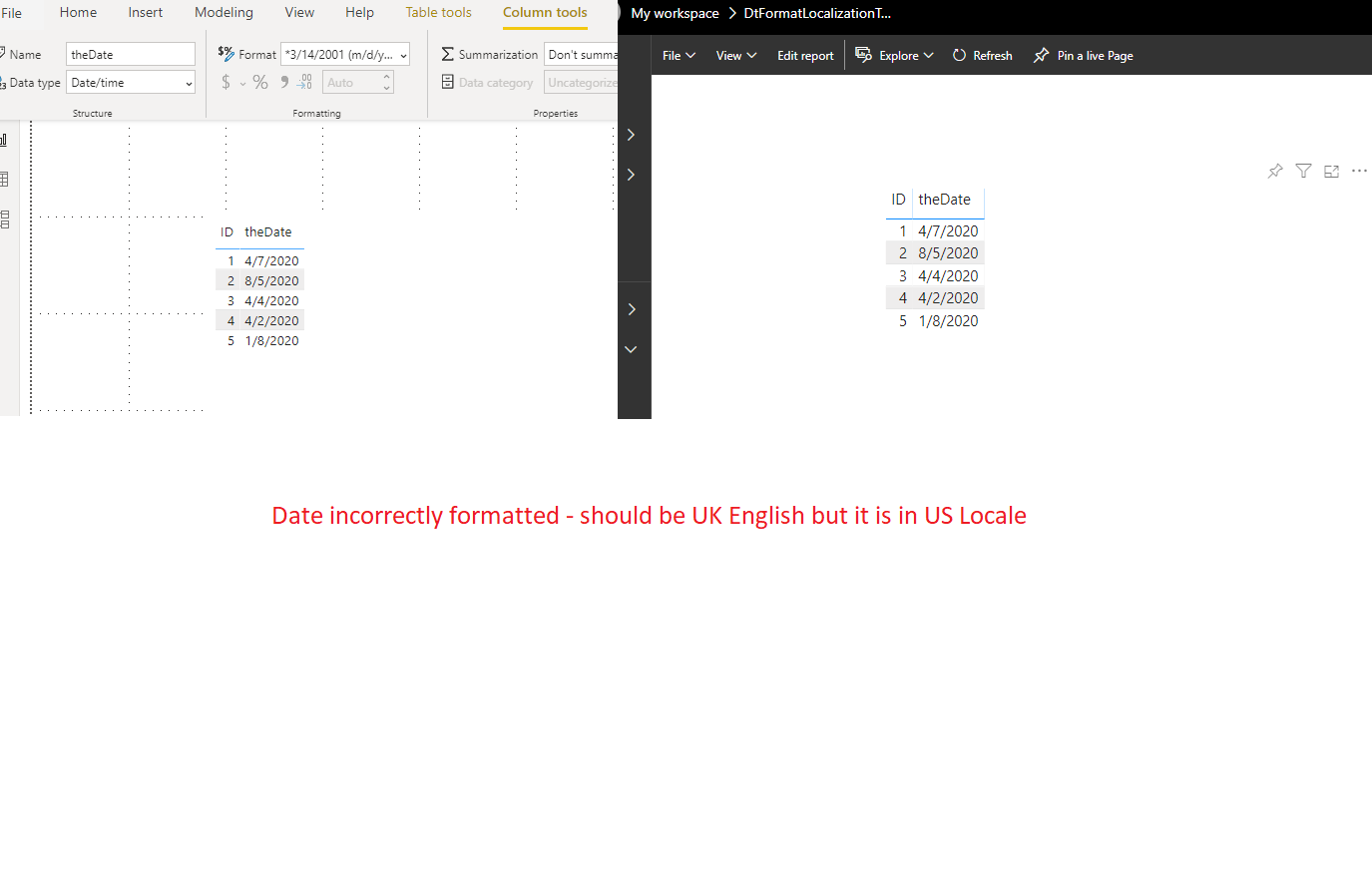 Date format localization inconsistent on service - Microsoft Fabric ...