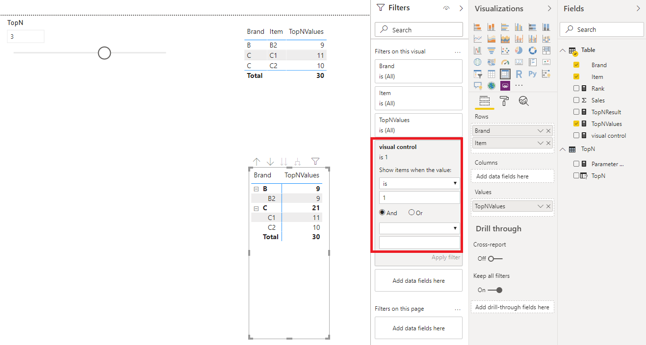 TopN Dynamic Filter in Matrix - Microsoft Fabric Community