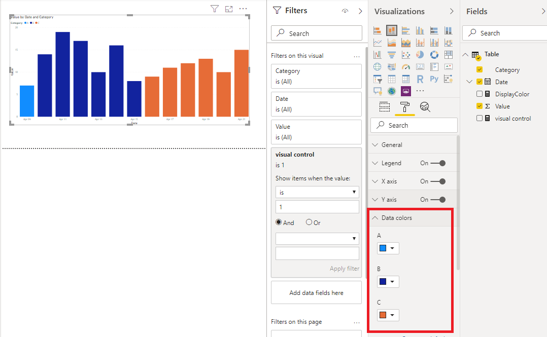 ribbon chart - indicate current day - Microsoft Fabric Community