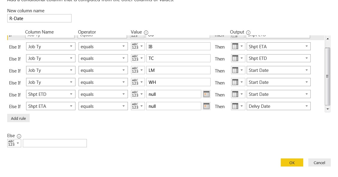 Solved: Conditional Column - Else if - Microsoft Fabric Community