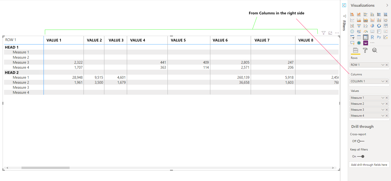 Solved: Hiding measure rows in matrix visual - Microsoft Fabric Community